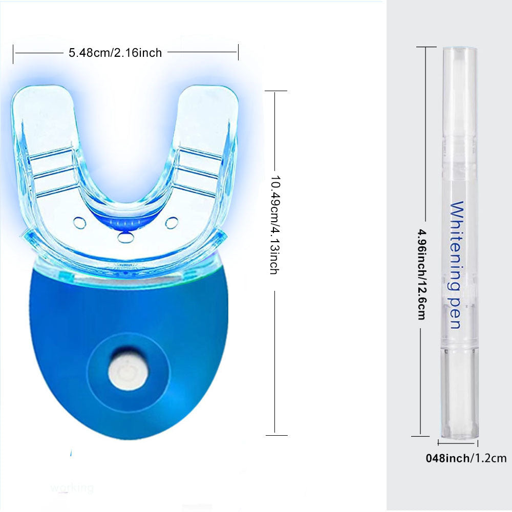 Professional Teeth Whitening Kit with 5X LED Light + 4 Pens & Mouth Tray